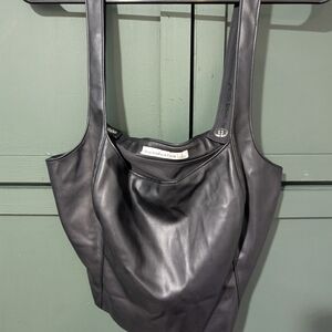 Black Leather Tank Top